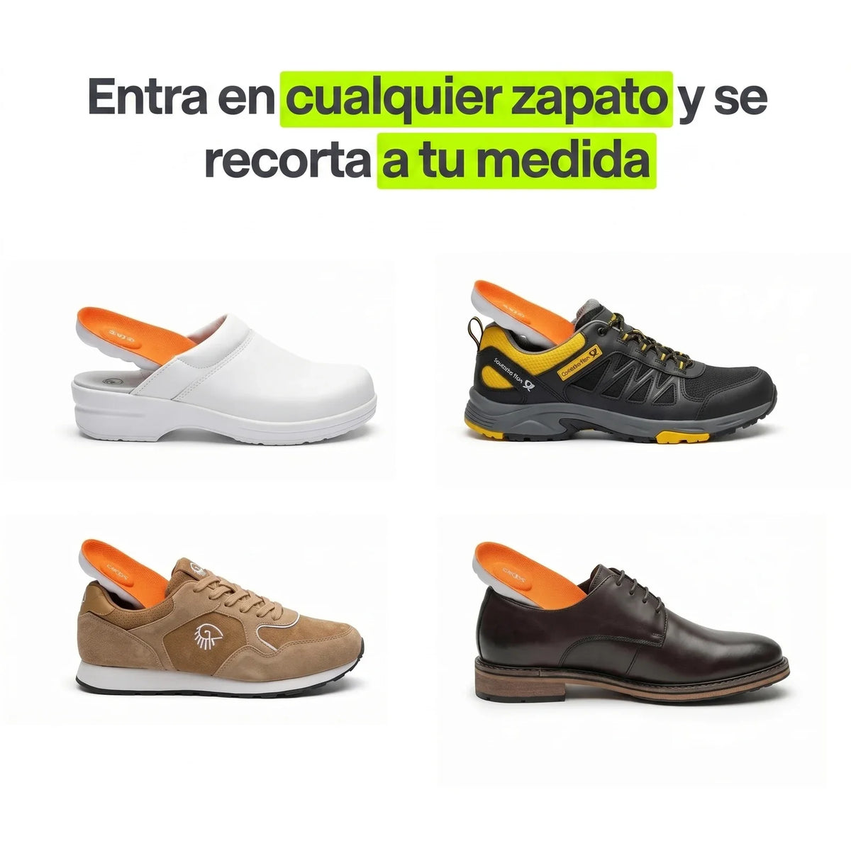 La plantilla entra en cualquier zapato y se recorta a medida