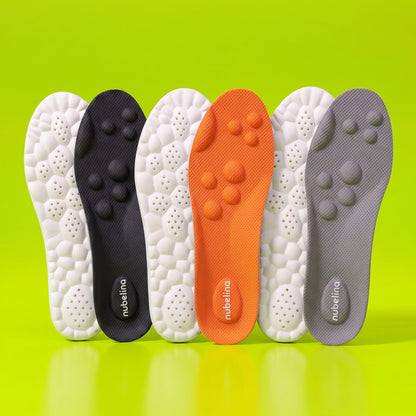 Plantillas Nubelina en naranja, gris y negro, con su suela