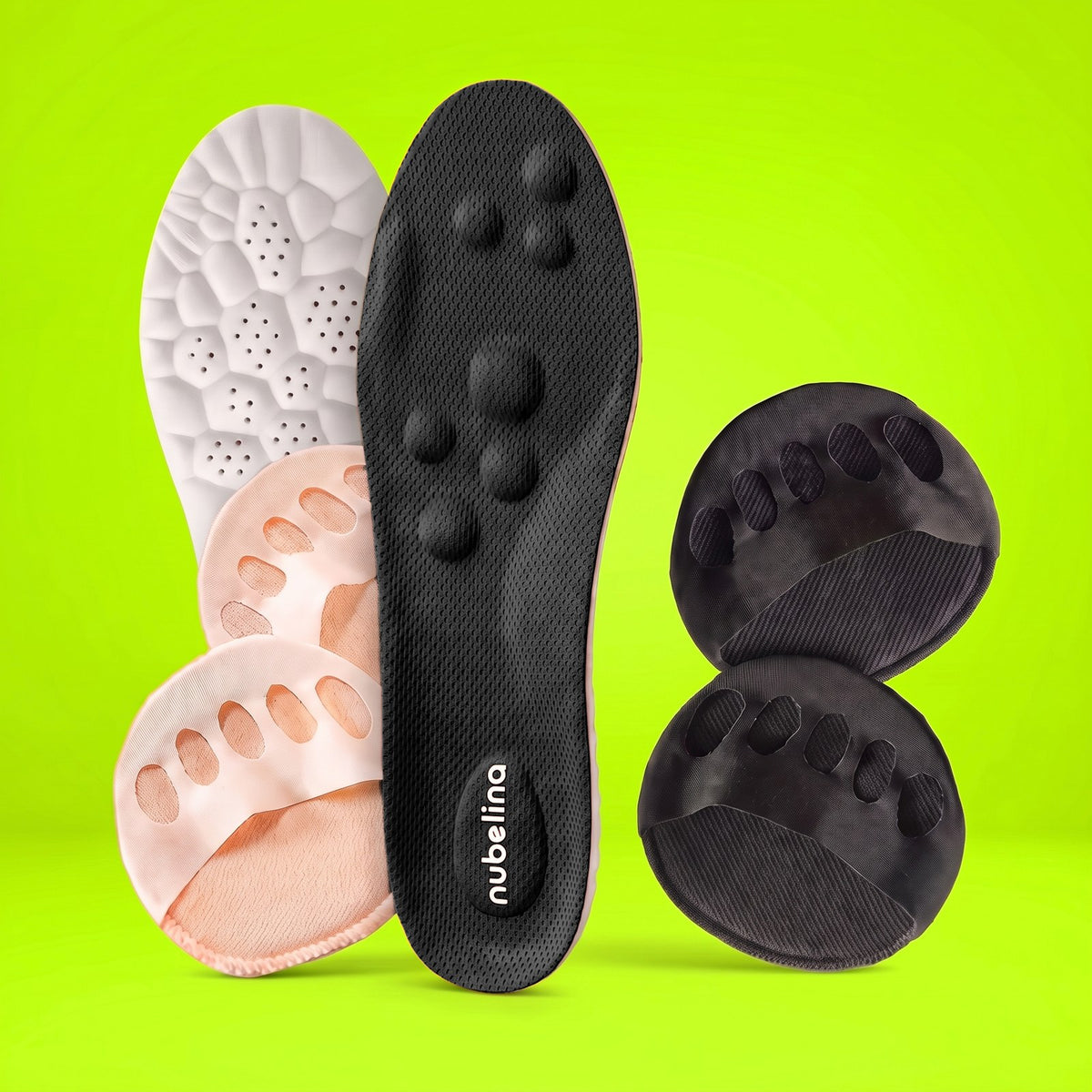 Kit dedos Nubelina: plantilla negra y almohadillas para los dedos