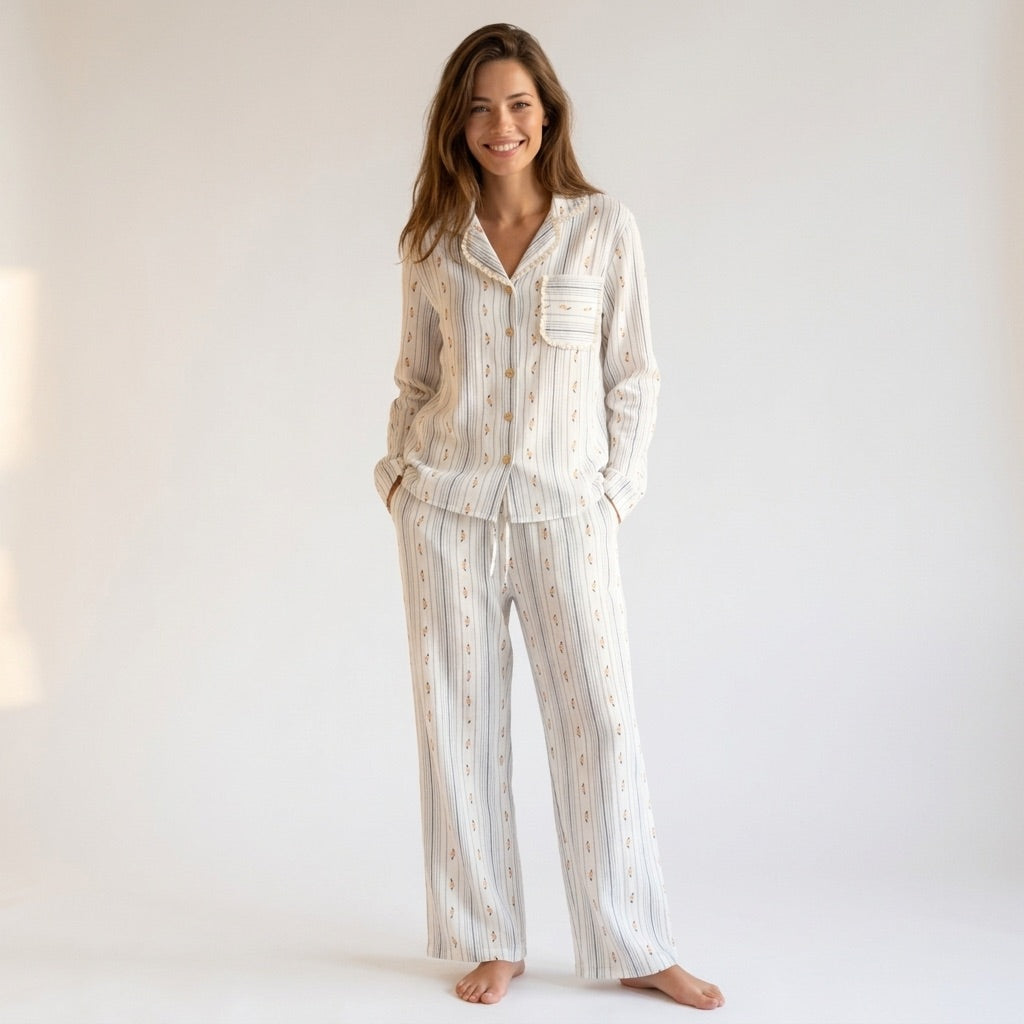 Pijama largo de muselina — Nubelina