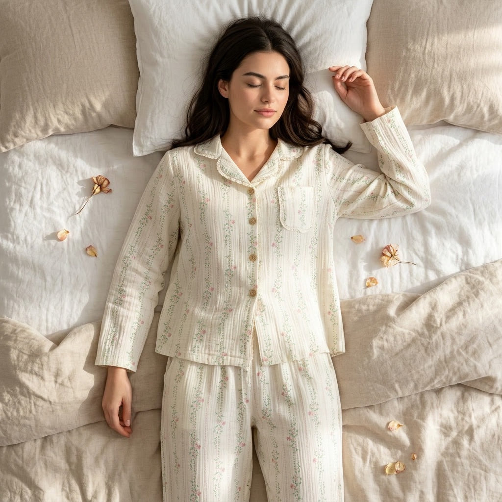 Pijama largo de muselina — Nubelina