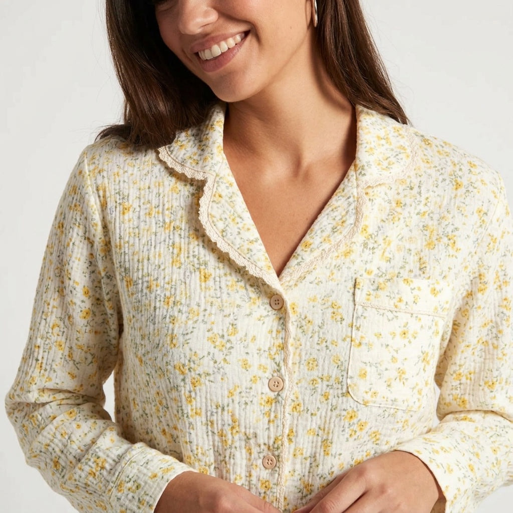 Pijama largo de muselina — Nubelina
