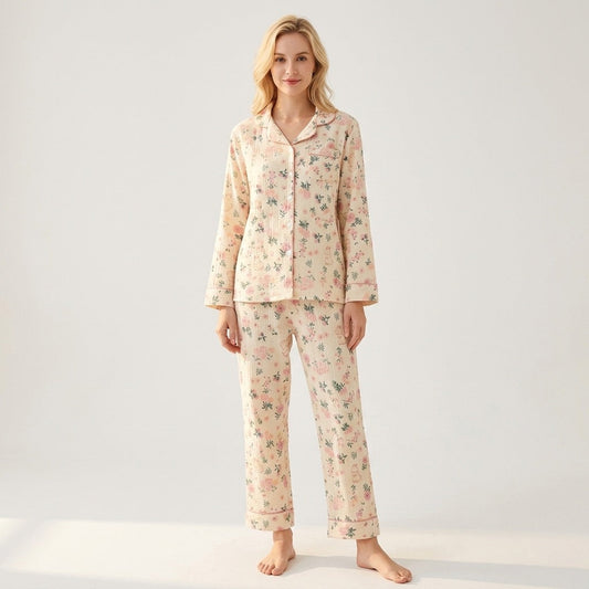 Pijama de muselina de flores — Nubelina