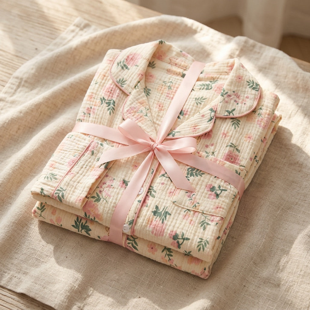 Pijama de muselina de flores — Nubelina