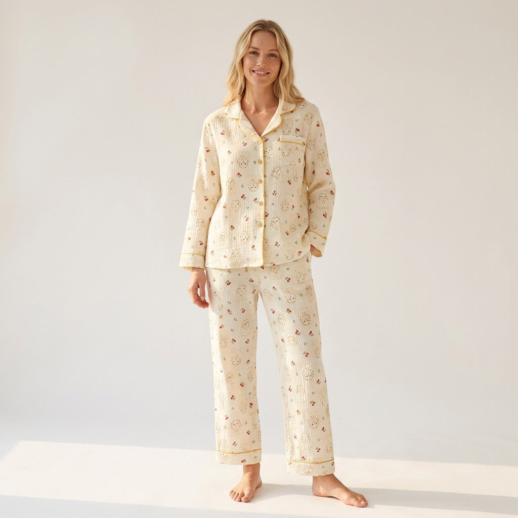 Pijama de muselina de flores — Nubelina