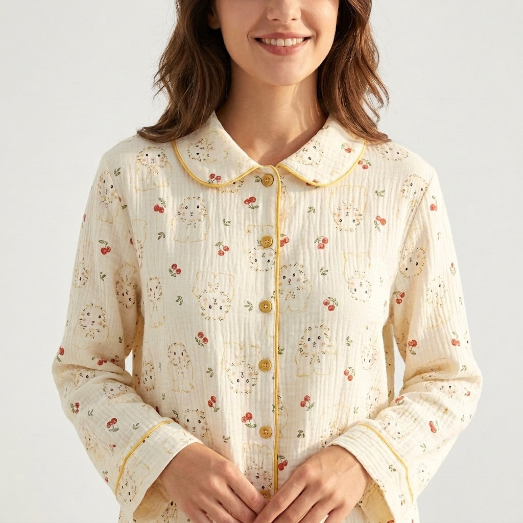 Pijama de muselina de flores — Nubelina