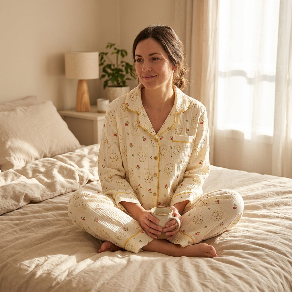 Pijama de muselina de flores — Nubelina