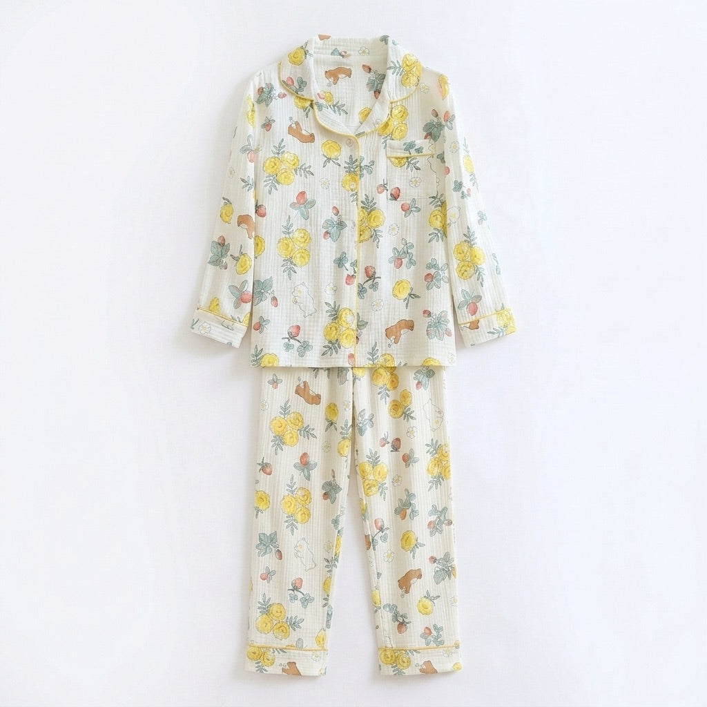 Pijama de muselina de flores — Nubelina