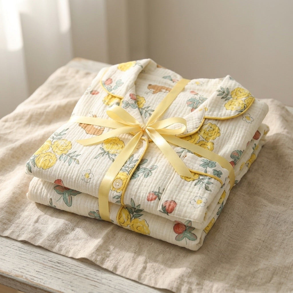Pijama de muselina de flores — Nubelina