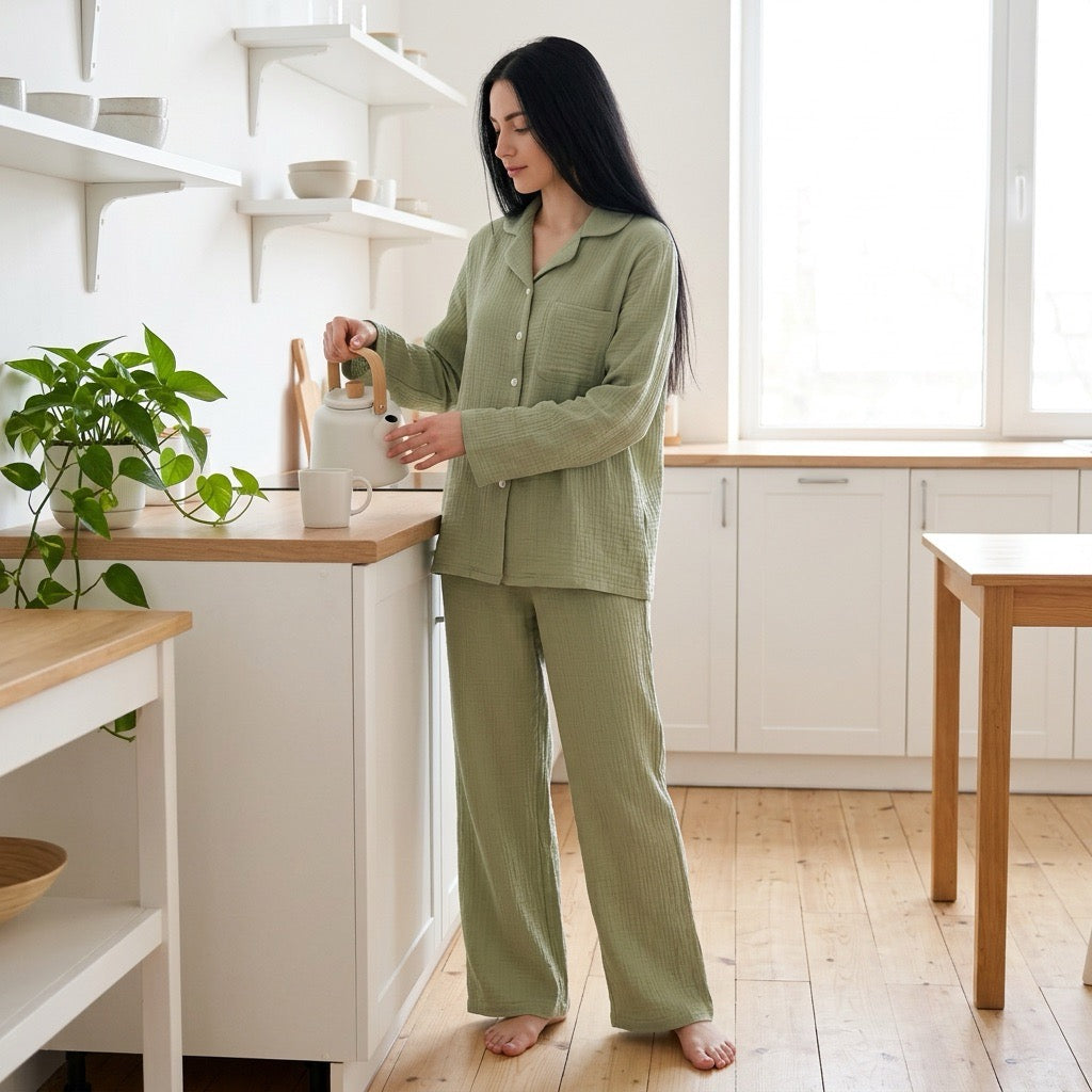 Pijama de muselina liso — Nubelina